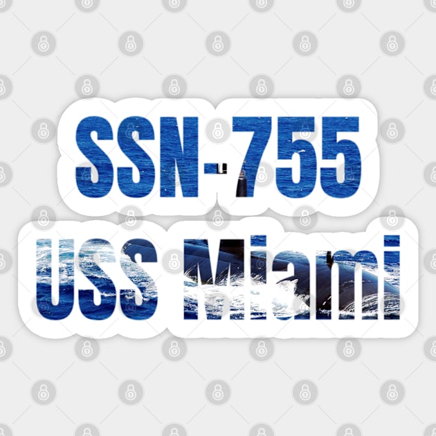 USS Miami (SSN-755), Navy Sailor Veteran Gift Sticker by woormle